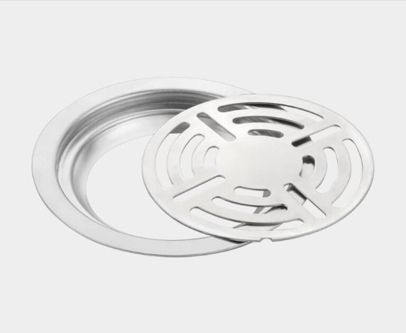 PR-146 Locking Round Floor Drain Stainless Steel Commercial Kitchen Heavy-Duty Secure Grate Tray Water Drainage Rack Restaurant Industrial Anti-Slip Rustproof Easy Clean Professional Grade Durable Key Lock Tamper Proof Maintenance Free